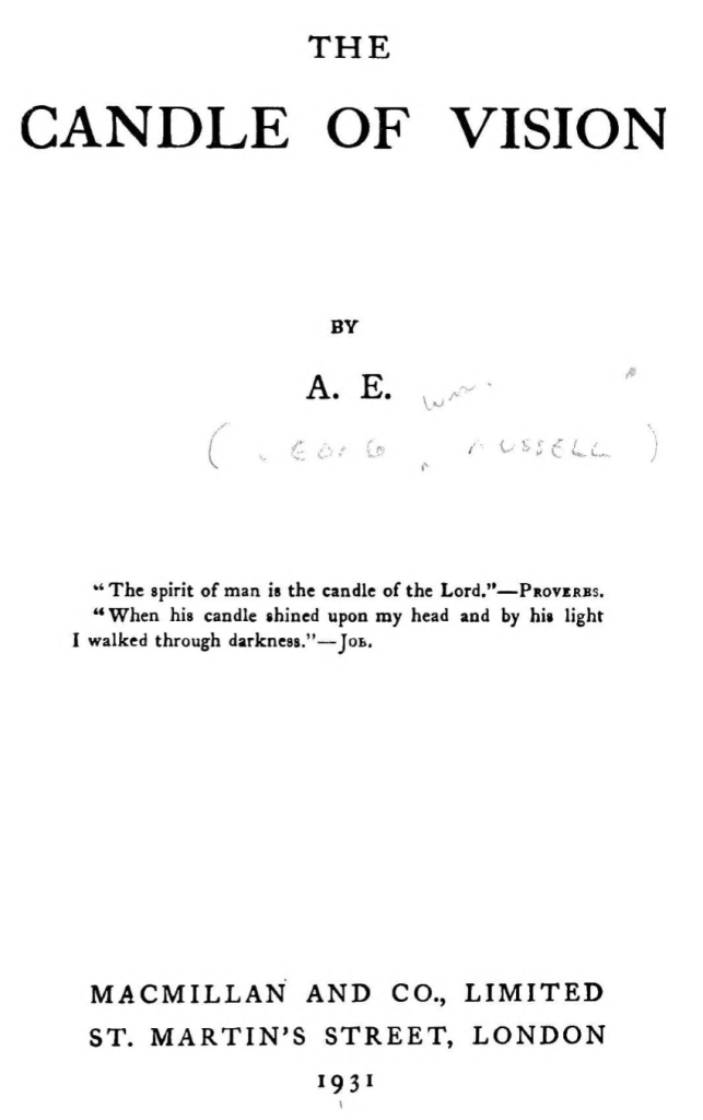 George W Russell (Æ) - The Candle of Vision -Book