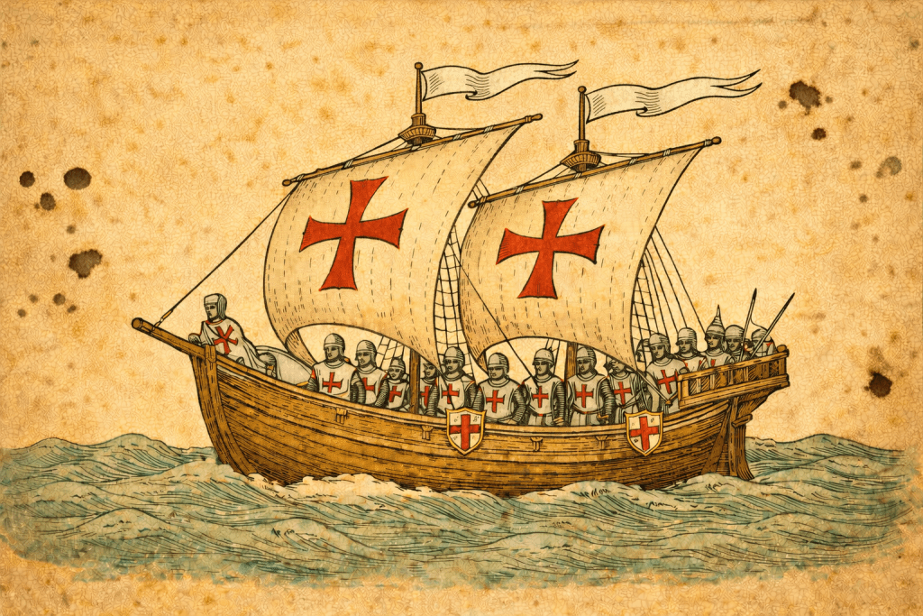 Caballeros Templarios Caballeros a bordo de una embarcacion ALMMA